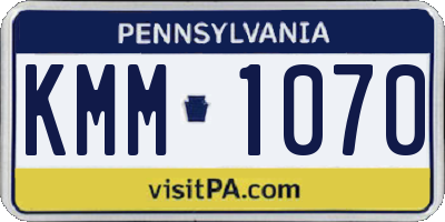 PA license plate KMM1070