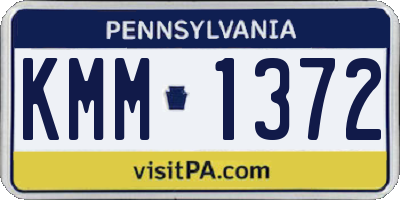 PA license plate KMM1372