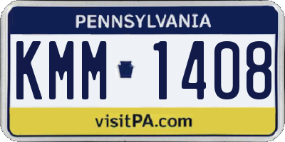 PA license plate KMM1408