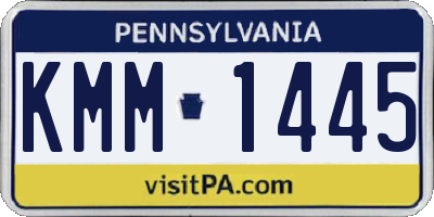 PA license plate KMM1445