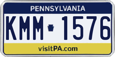 PA license plate KMM1576