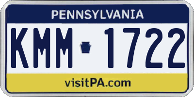 PA license plate KMM1722