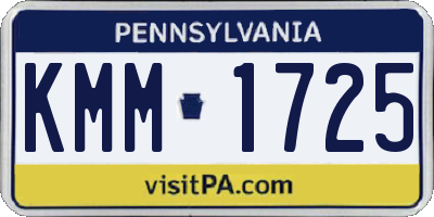 PA license plate KMM1725