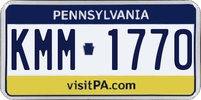 PA license plate KMM1770