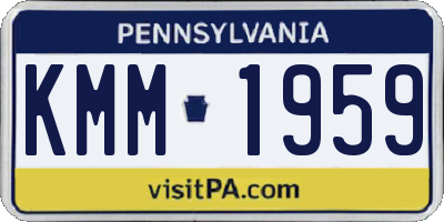 PA license plate KMM1959