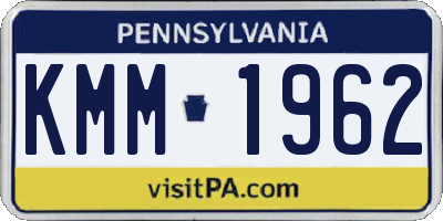 PA license plate KMM1962