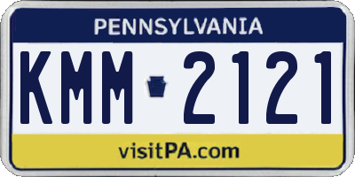 PA license plate KMM2121