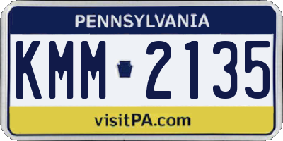 PA license plate KMM2135