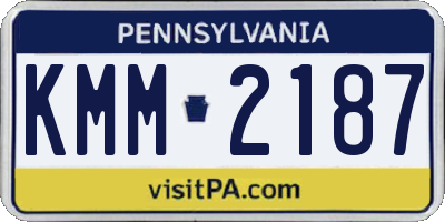 PA license plate KMM2187