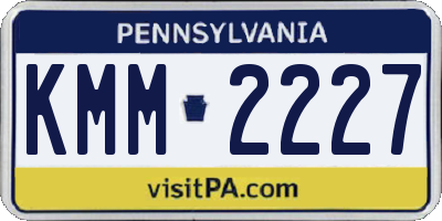 PA license plate KMM2227