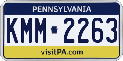 PA license plate KMM2263