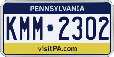 PA license plate KMM2302