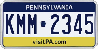 PA license plate KMM2345