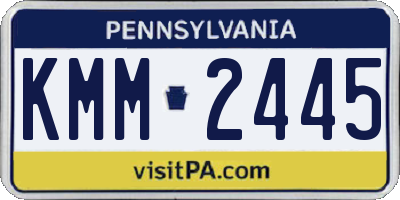PA license plate KMM2445