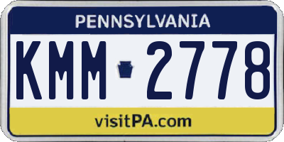 PA license plate KMM2778