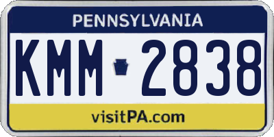 PA license plate KMM2838