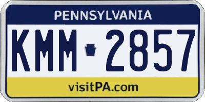 PA license plate KMM2857
