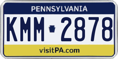 PA license plate KMM2878