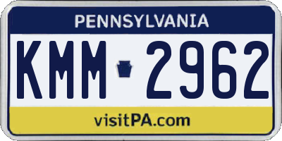 PA license plate KMM2962