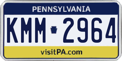 PA license plate KMM2964