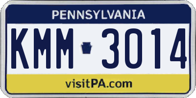 PA license plate KMM3014