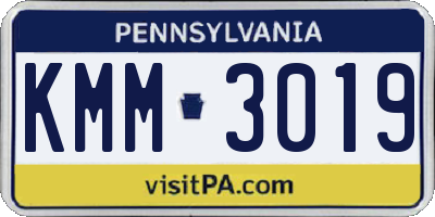 PA license plate KMM3019