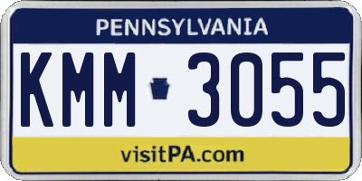 PA license plate KMM3055