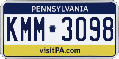 PA license plate KMM3098