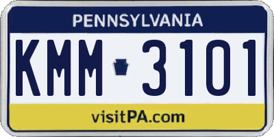 PA license plate KMM3101