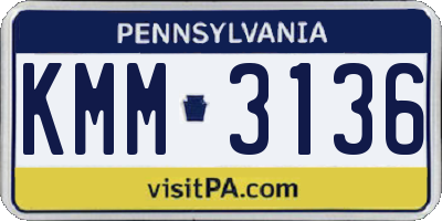 PA license plate KMM3136