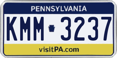 PA license plate KMM3237