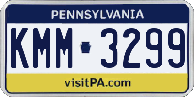 PA license plate KMM3299