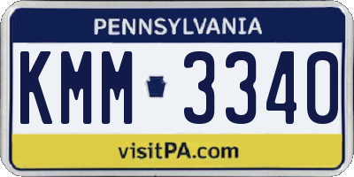 PA license plate KMM3340