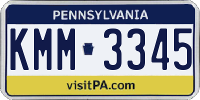 PA license plate KMM3345