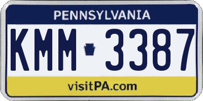 PA license plate KMM3387