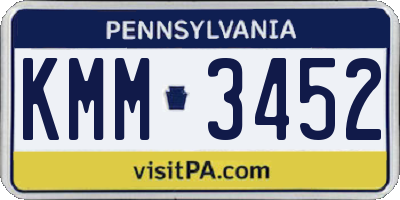 PA license plate KMM3452