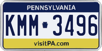 PA license plate KMM3496