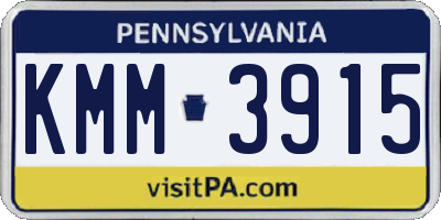 PA license plate KMM3915