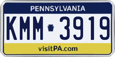 PA license plate KMM3919