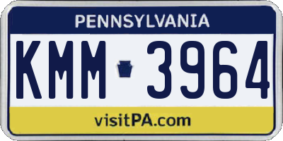 PA license plate KMM3964