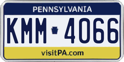 PA license plate KMM4066