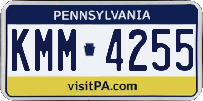 PA license plate KMM4255