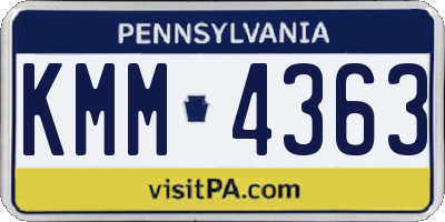 PA license plate KMM4363