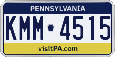 PA license plate KMM4515