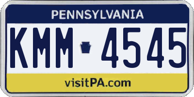 PA license plate KMM4545