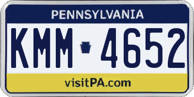 PA license plate KMM4652