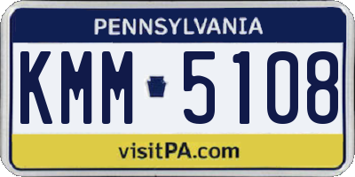 PA license plate KMM5108