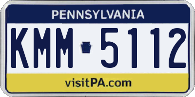 PA license plate KMM5112