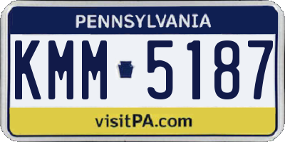 PA license plate KMM5187