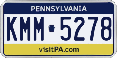 PA license plate KMM5278
